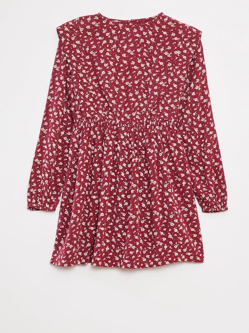 Vestido vaporoso de flores de punto de crepé - Kiabi