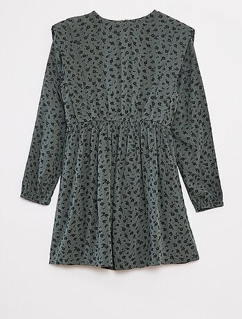 Vestido vaporoso de flores de punto de crepé