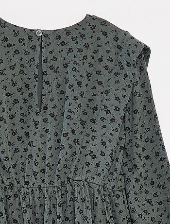 Vestido vaporoso de flores de punto de crepé