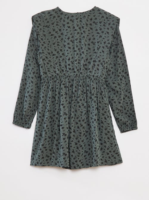 Vestido vaporoso de flores de punto de crepé - Kiabi