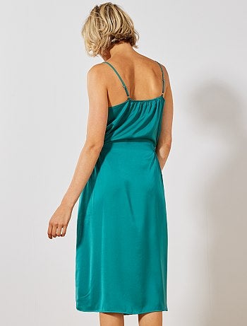 Vestido vaporoso de raso - Kiabi