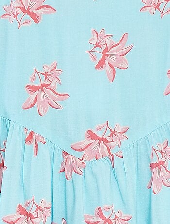 Vestido vaporoso de tirantes finos con motivo all over