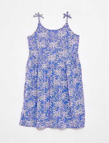 Vestido vaporoso de tirantes finos con motivo all over