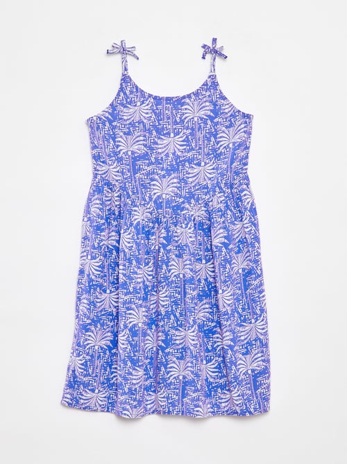 Vestido vaporoso de tirantes finos con motivo all over - Kiabi