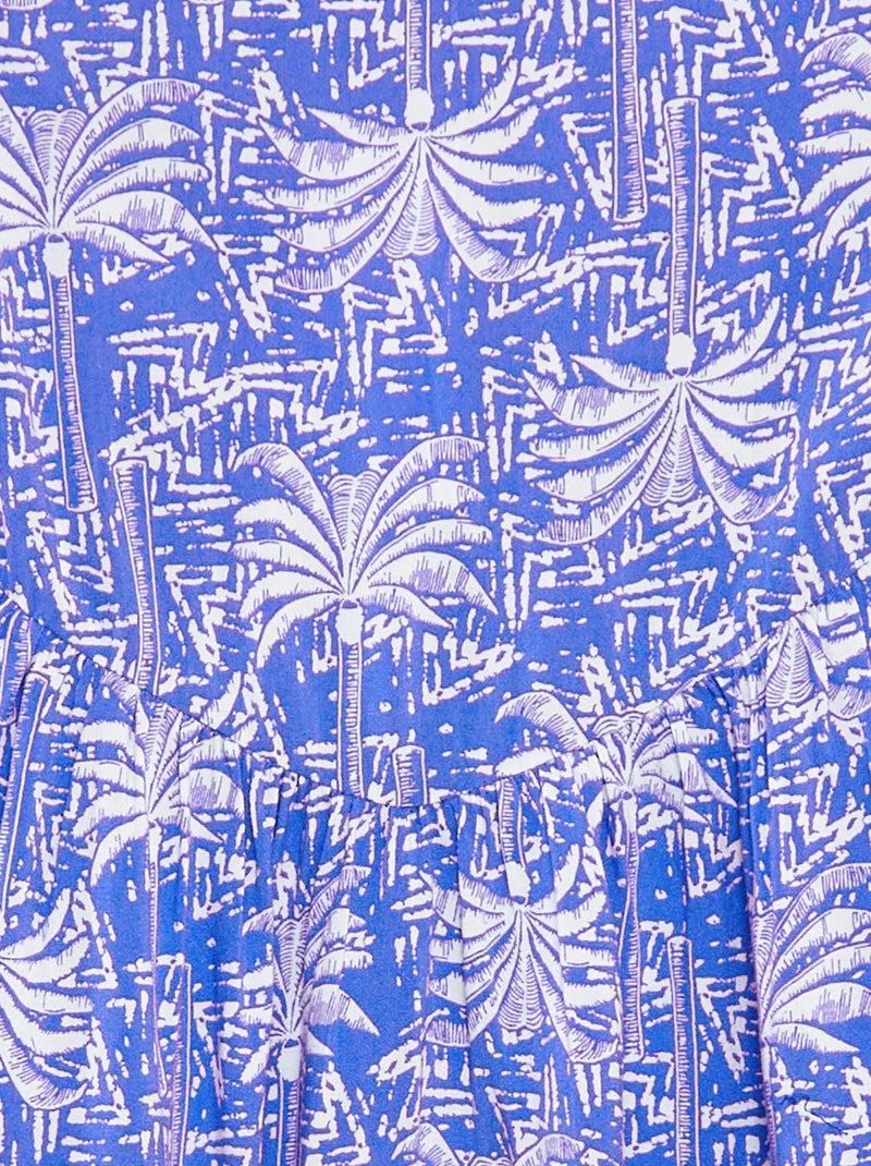 Vestido vaporoso de tirantes finos con motivo all over Azul - Kiabi