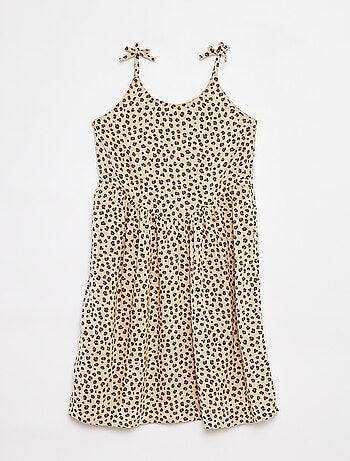 Vestido vaporoso de tirantes finos con motivo all over
