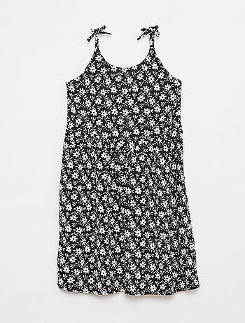 Vestido vaporoso de tirantes finos con motivo all over