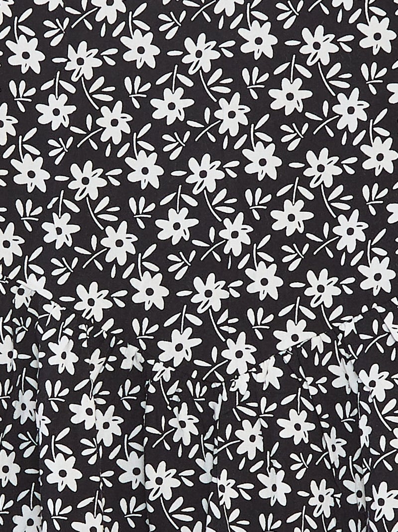 Vestido vaporoso de tirantes finos con motivo all over Negro - Kiabi