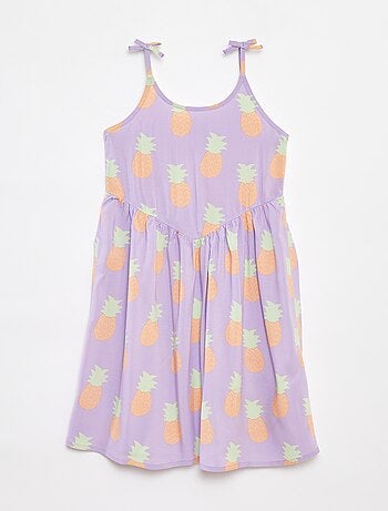 Vestido vaporoso de tirantes finos con motivo all over