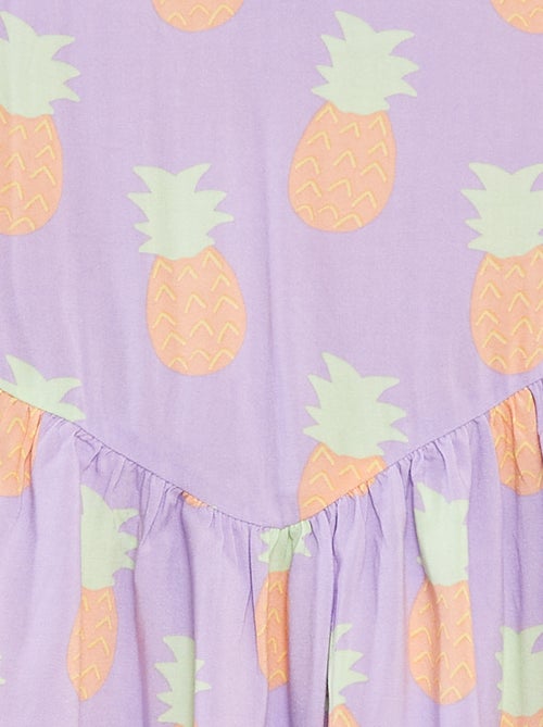 Vestido vaporoso de tirantes finos con motivo all over - Kiabi