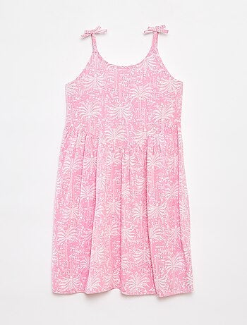 Vestido vaporoso de tirantes finos con motivo all over
