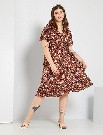 Rebajas vestidos de mujer - tallas grandes mujer | naranja | Kiabi