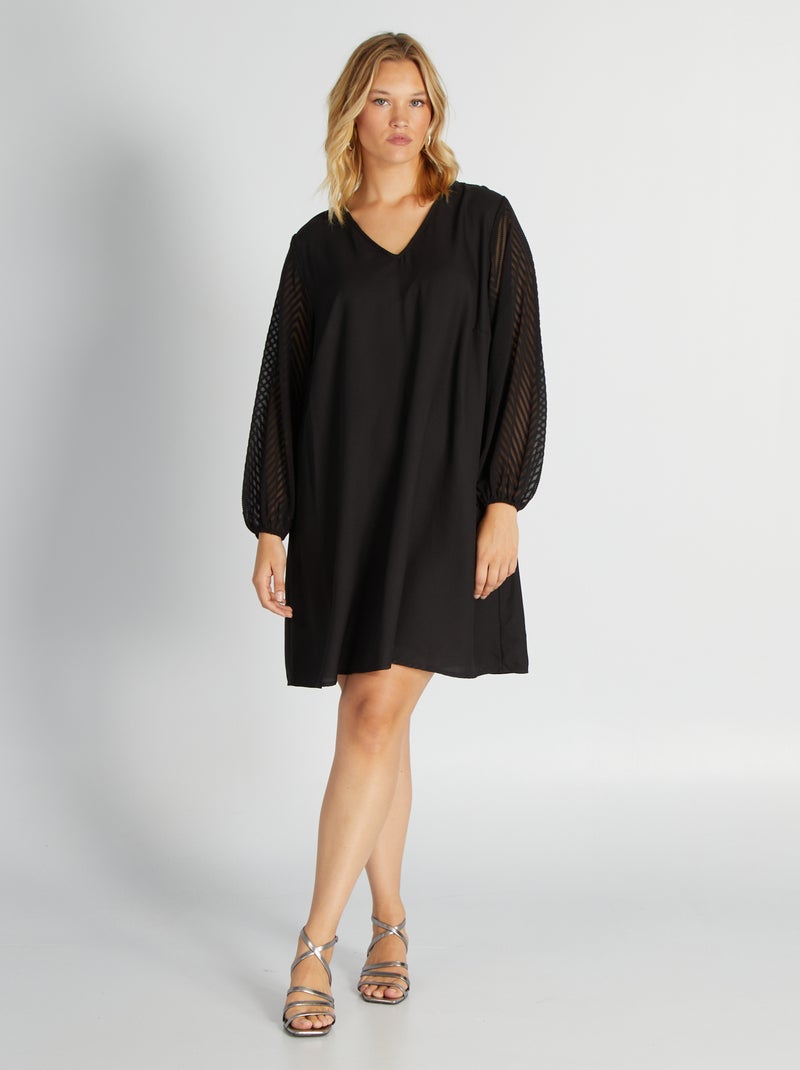 Vestido vaporoso 'Only Carmakoma' NEGRO - Kiabi