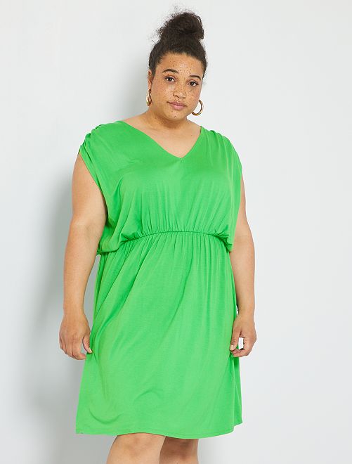 Vestido vaporoso sin mangas - VERDE - Kiabi - 18.00€