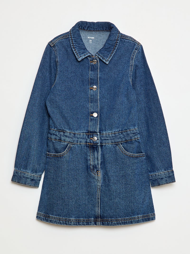 Vestido vaquero con abertura a presión Azul - Kiabi