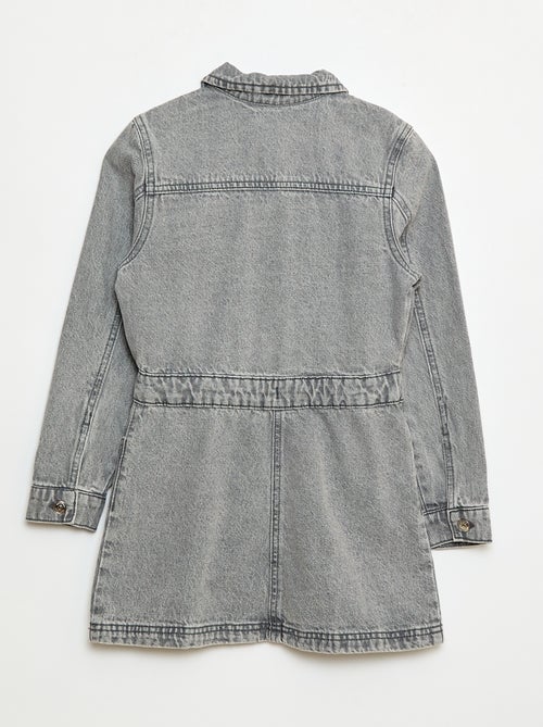 Vestido vaquero con abertura a presión - Kiabi