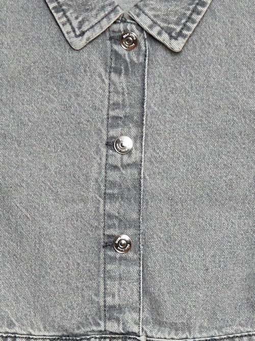 Vestido vaquero con abertura a presión - Kiabi