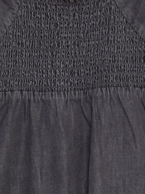 Vestido vaquero con bordado inglés - Kiabi