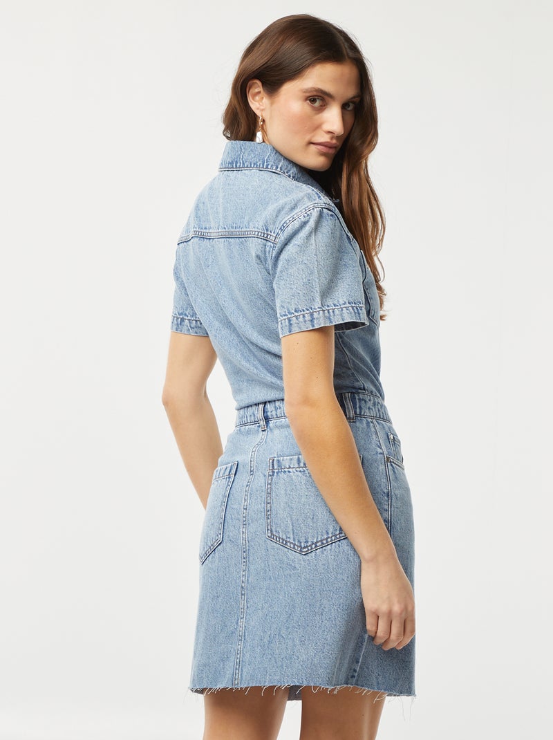 Vestido vaquero con botones AZUL - Kiabi