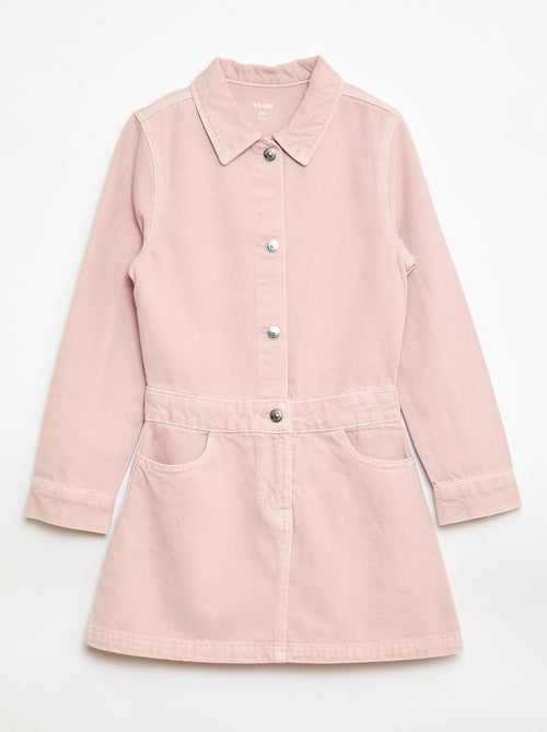 Vestido vaquero con cuello camisero - Kiabi