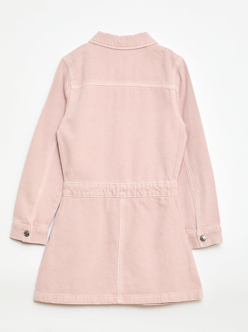 Vestido vaquero con cuello camisero Purpura - Kiabi