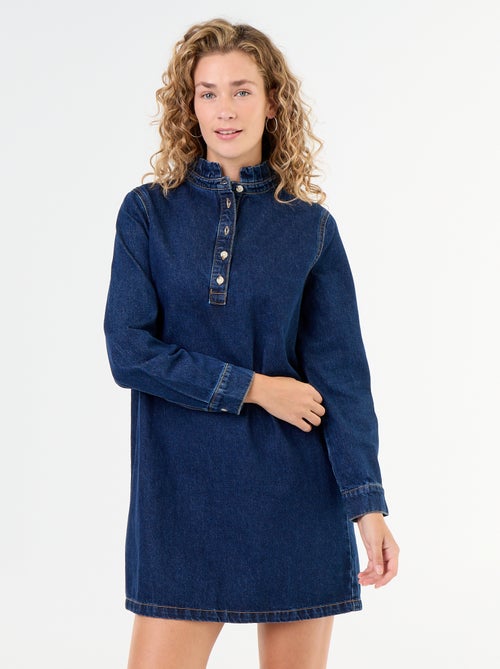Vestido vaquero con cuello con volante - Kiabi Vestido vaquero con cuello con volante - Kiabi