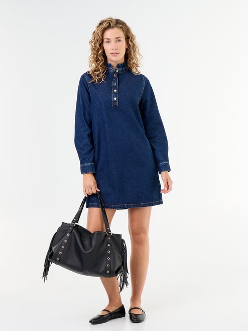 Vestido vaquero con cuello con volante - Kiabi Vestido vaquero con cuello con volante - Kiabi