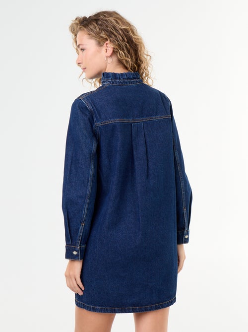 Vestido vaquero con cuello con volante - Kiabi Vestido vaquero con cuello con volante - Kiabi