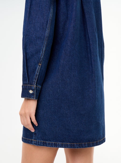 Vestido vaquero con cuello con volante - Kiabi Vestido vaquero con cuello con volante - Kiabi