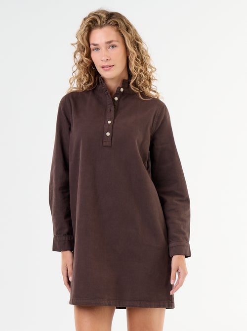 Vestido vaquero con cuello con volante - Kiabi Vestido vaquero con cuello con volante - Kiabi