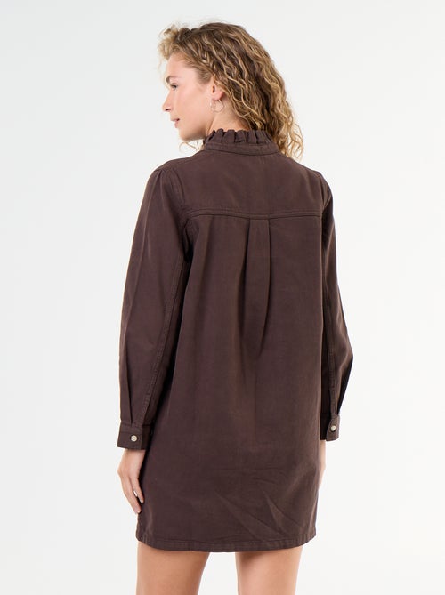 Vestido vaquero con cuello con volante - Kiabi Vestido vaquero con cuello con volante - Kiabi