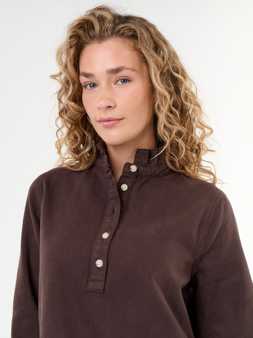 Vestido vaquero con cuello con volante - Kiabi Vestido vaquero con cuello con volante - Kiabi
