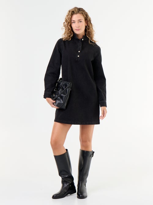 Vestido vaquero con cuello con volante - Kiabi Vestido vaquero con cuello con volante - Kiabi