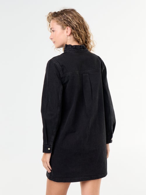 Vestido vaquero con cuello con volante - Kiabi Vestido vaquero con cuello con volante - Kiabi