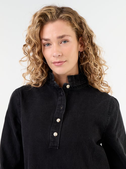 Vestido vaquero con cuello con volante - Kiabi Vestido vaquero con cuello con volante - Kiabi