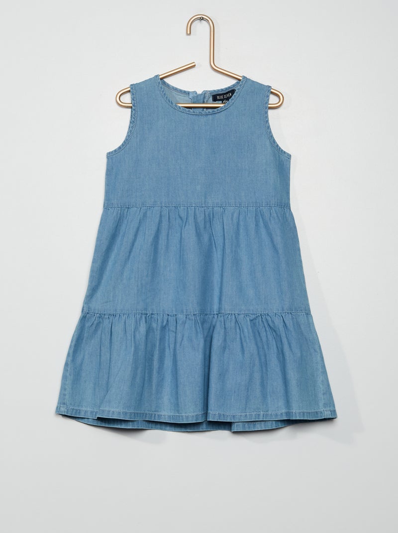 Vestido vaquero con cuello redondo denim - Kiabi