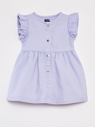 Vestido vaquero con manga corta con volante