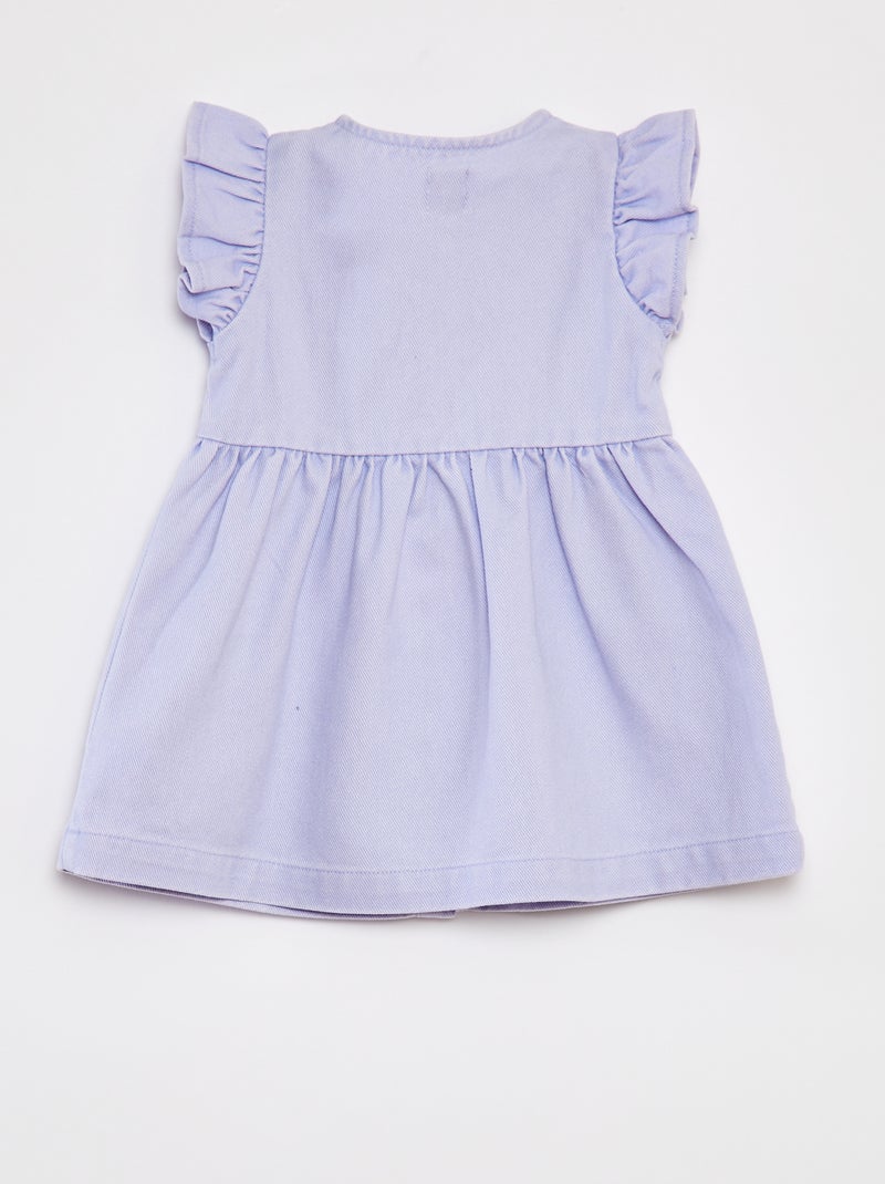 Vestido vaquero con manga corta con volante PURPURA - Kiabi