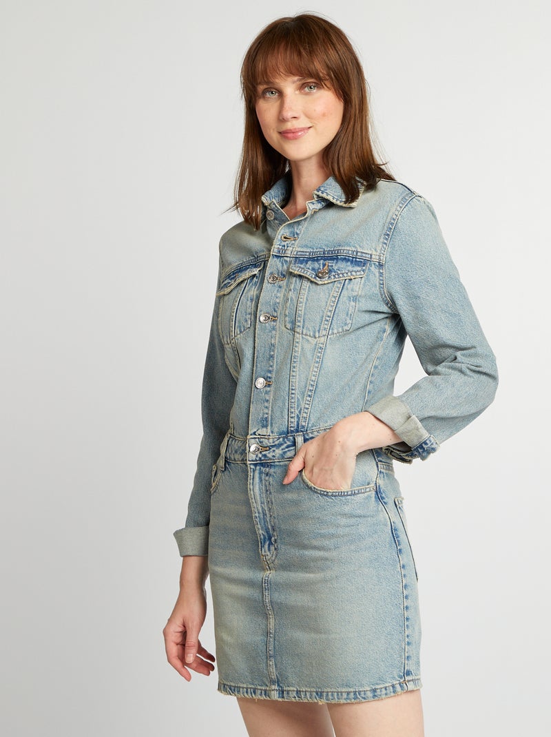 Vestido vaquero corto AZUL - Kiabi