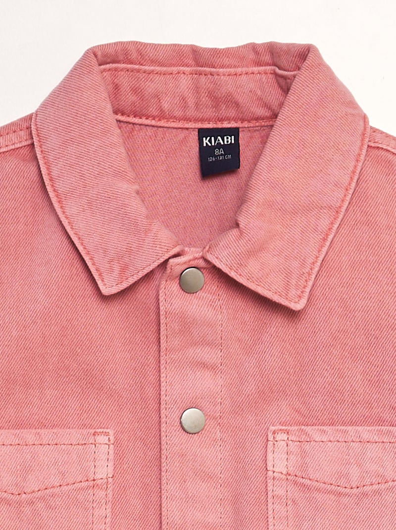 Vestido vaquero corto con cintura elástica rosa - Kiabi