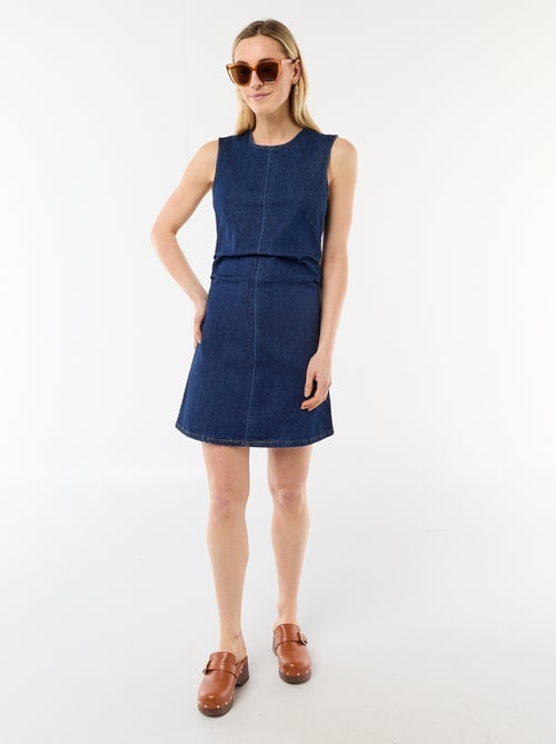 Vestido vaquero corto sin mangas - Kiabi