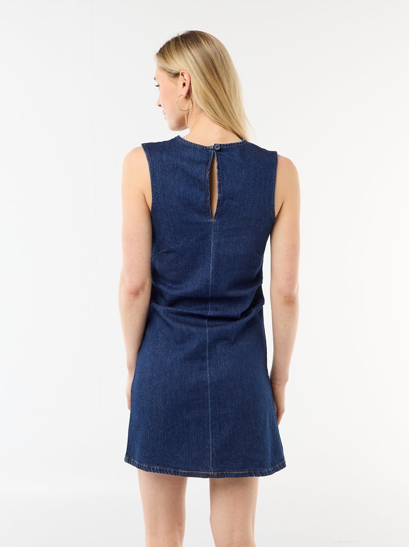 Vestido vaquero corto sin mangas Azul - Kiabi