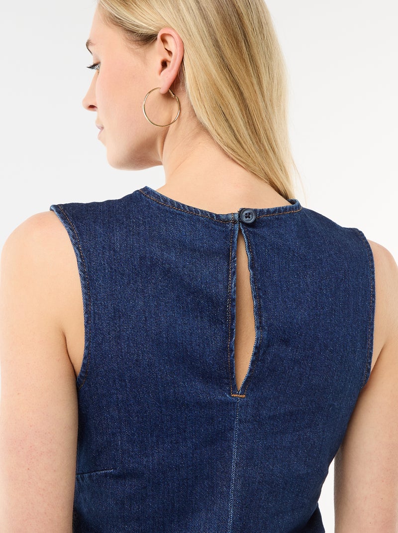 Vestido vaquero corto sin mangas Azul - Kiabi