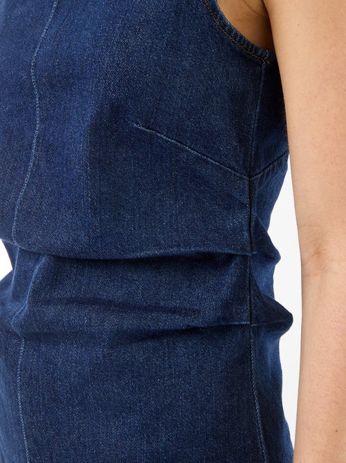 Vestido vaquero corto sin mangas - Kiabi