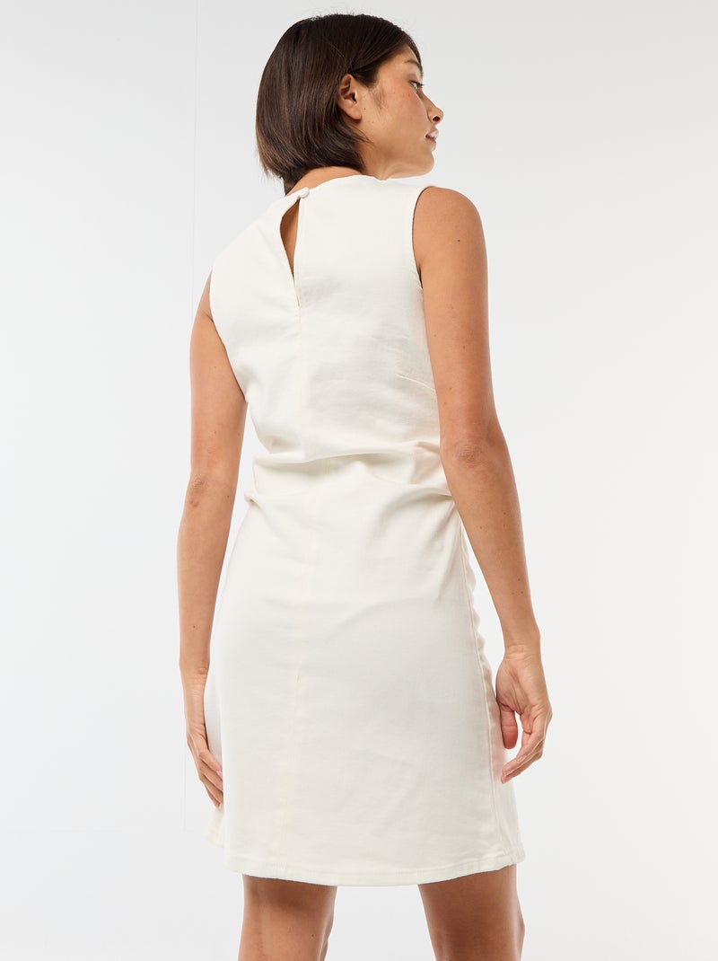 Vestido vaquero corto sin mangas Blanco - Kiabi