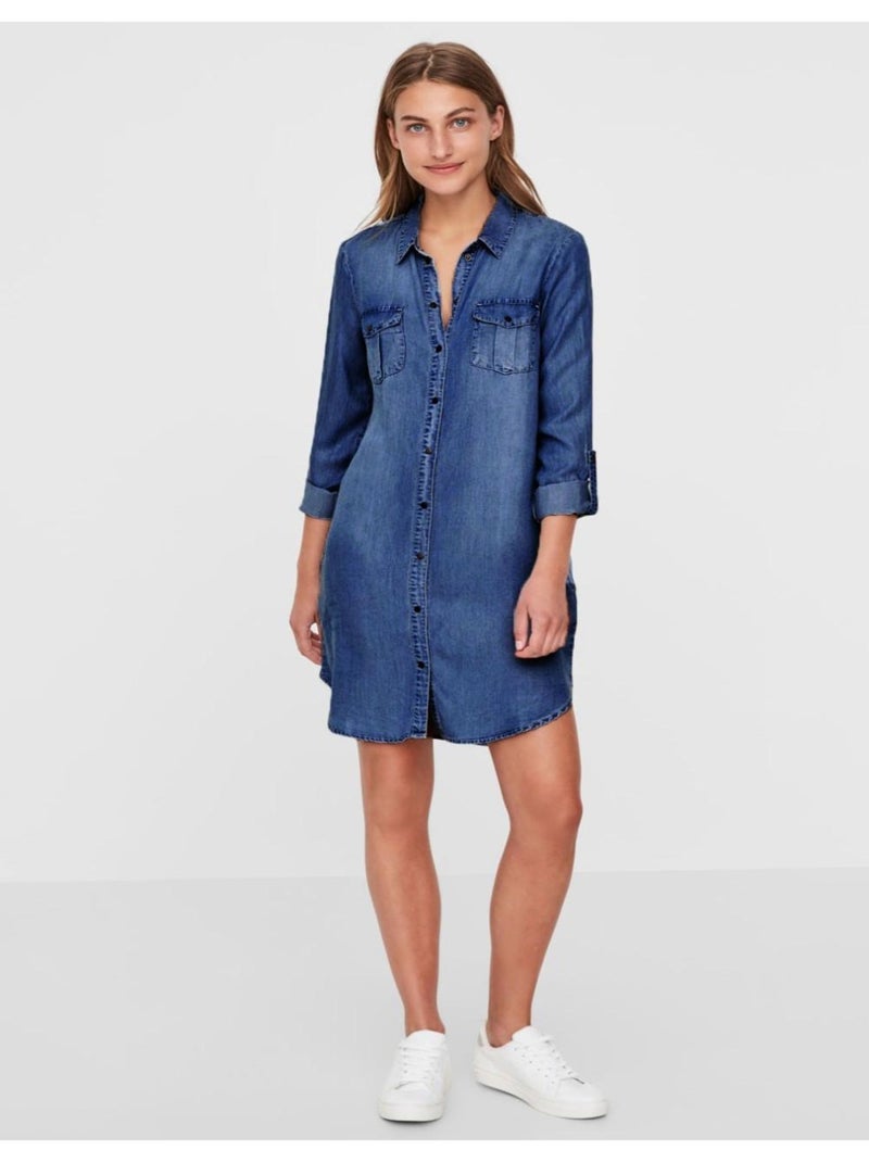 Vestido vaquero corto Vero Moda Azul - Kiabi