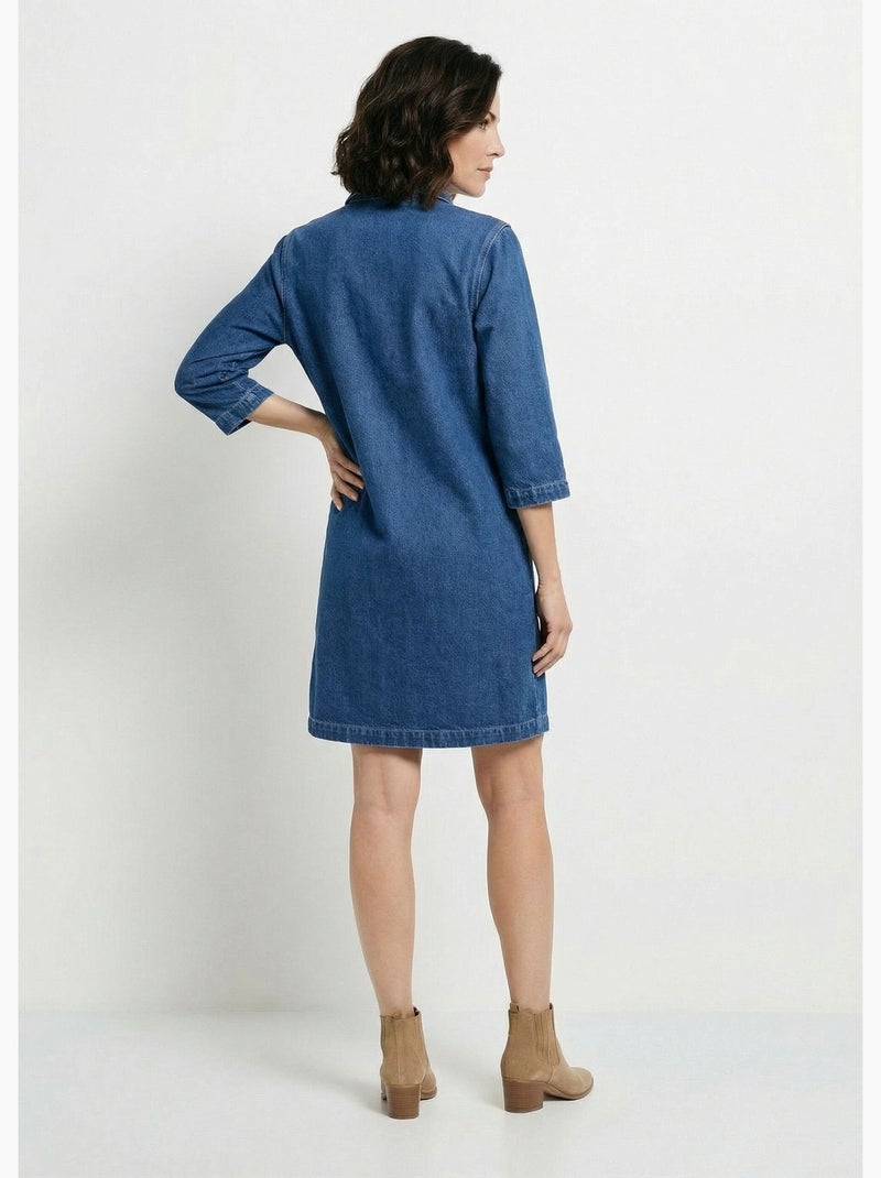 Vestido vaquero corto y recto - Afibel Azul vaquero - Kiabi