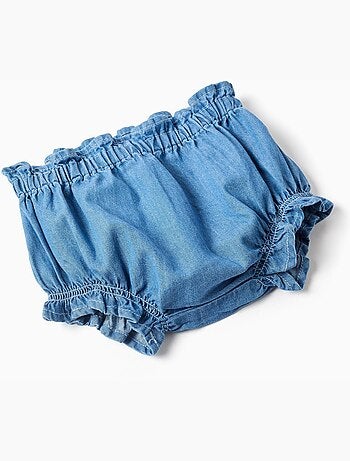 Vestido vaquero + cubrepañal con volantes