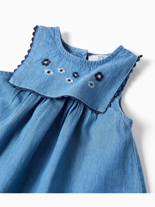 Vestido vaquero + cubrepañal con volantes - Kiabi