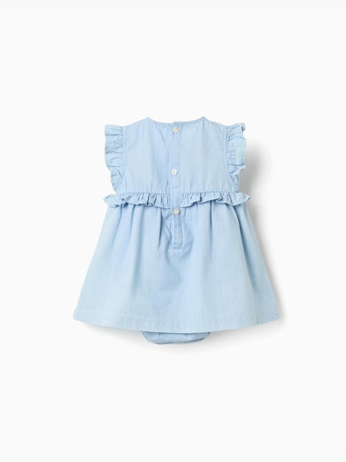 Vestido vaquero de algodón con volantes - Kiabi